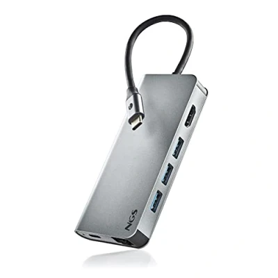 Abbildung von NGS Wonder Dock 8 in 1 USB C Hub, Multiport Adapter (USB 3.0, mit PD Aufladung, HDMI, SD/TF Kartenleser und LAN RJ45) Kompatibel Geräten