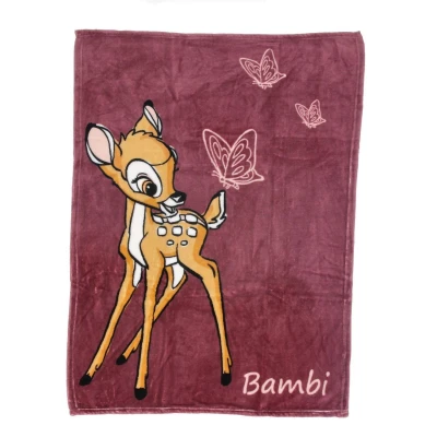 Abbildung von Kinderdecke Bambi Kuscheldecke Korallen Fleece Babydecke 100 x 75 cm, Disney