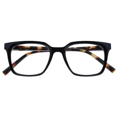 Abbildung von OPULIZE KOI Lesebrille Große Rechteckige Brillenfassung Schwarz Sehhilfe für Damen, Herren Federscharniere R50 1 +3.00
