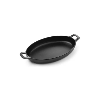 Abbildung von HENDI Servierpfännchen 15,5 x 8 3,7 cm Melamin schwarz klein oval, Mini Servierpfanne