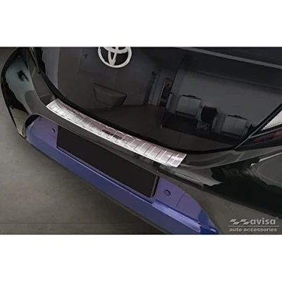 Abbildung von Avisa Edelstahl Heckstoßstangenschutz kompatibel mit Toyota Aygo X 2022 &#039;Ribs&#039;, Silber