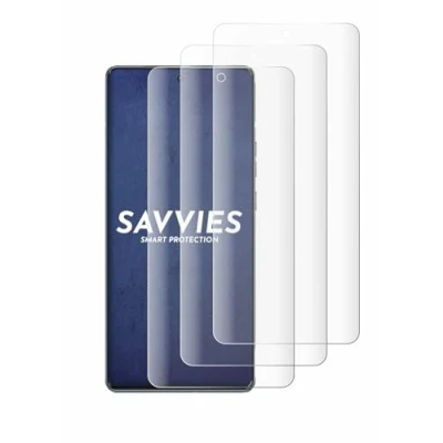 Abbildung von Savvies 4 Stück Full Screen Schutzfolie für Motorola Edge 40 Pro Cover Displayschutz Folie [3D Curved, Transparent, Anti Fingerabdruck]