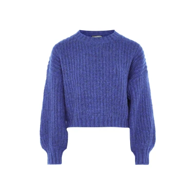 Abbildung von DREIMASTER Vintage Damen Grobstrickpullover M/L / Blau 100% Acryl