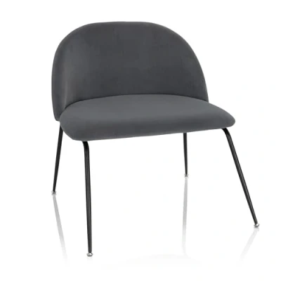 Abbildung von hjh OFFICE 645054 Samt Stuhl VELVO Grau Polsterstuhl Besucherstuhl Sessel mit Metallbeine, bequem gepolstert, modern