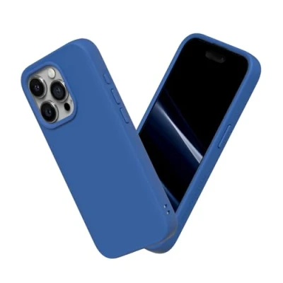 Abbildung von RhinoShield Case kompatibel mit [iPhone 15 Pro] SolidSuit Stoßdämpfende &amp; schlanke Schutzhülle Premium Finish 3.5 Meter Fallschutz Kobaltblau