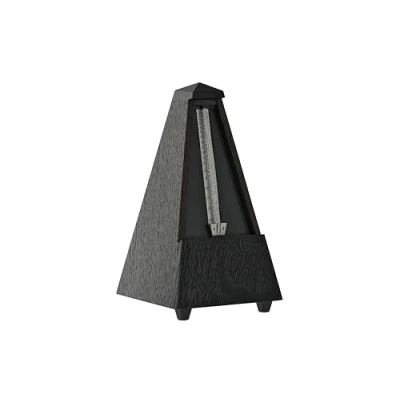 Abbildung von Wittner Metronom 809 Holzgehäuse ohne Glocke Taktell Pyramidenform Eiche schwarz matt