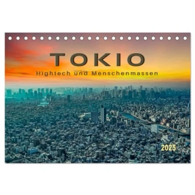 Abbildung von Tokio Hightech und Menschenmassen (Tischkalender 2025 DIN A5 quer), CALVENDO Monatskalender