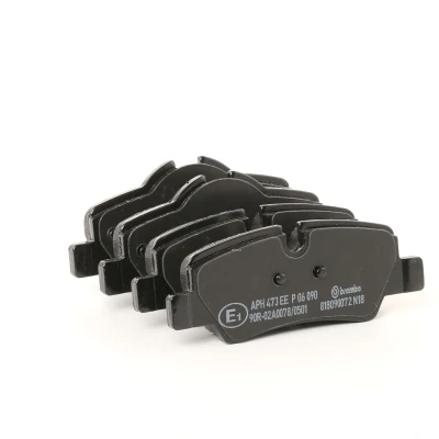 Abbildung von BREMBO P 06 090 Bremsbelagsatz für Verschleißwarnanzeiger vorbereitet mit Bremssattelschrauben Zubehör MINI: Cabrio, Schrägheck kfzteile,