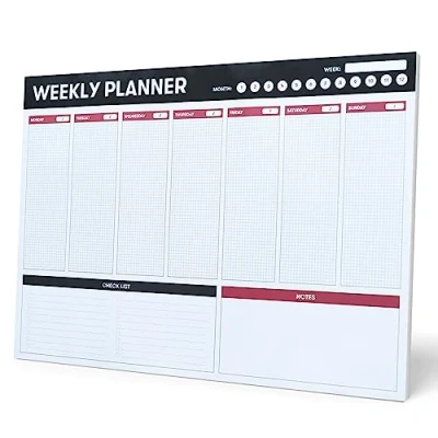 Abbildung von Grupo Erik Wochenplaner Block A4 Kalender Planer A3 ohne festes Datum Terminplaner Tischplaner Tischkalender Schreibtischunterlage Papier