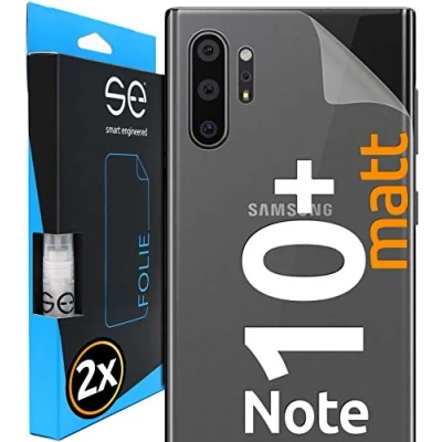 Abbildung von smart engineered [2 Stück] Entspiegelte 3D Schutzfolien für die Rückseite kompatibel mit Samsung Galaxy Note 10 Plus, matt, selbstheilender Schutz