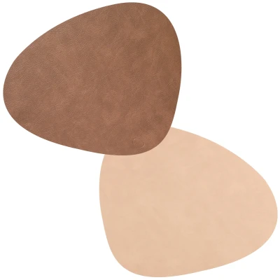 Abbildung von LIND DNA Tischset Leder Nupo Braun Beige 37x44 cm