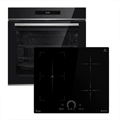 Abbildung von Autarkes Herdset: 60cm Einbaubackofen EB8019EDP + 59cm Induktionskochfeld IH85901FZ Pyrolyse Pizzafunktion Grill Umluft Heißluft Teleskopauszüge Automatik Timer SET8019IH592FZ