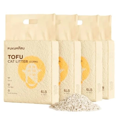 Abbildung von FUKUMARU Tofu Katzenstreu 10.8kg, Klumpstreu für Katzen, Gemischtes Maispellets, Staubfrei und Leicht klumpend, Geruchskontrolle, spült in der Toilette, Geringe Rückstände