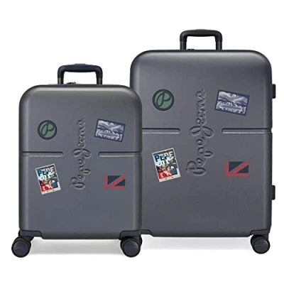 Abbildung von Pepe Jeans Chest Koffer Set, blau, 55/70 cm, starr, ABS Verschluss, integriert, 116 l, 7,54 kg, 4 Räder, Handgepäck