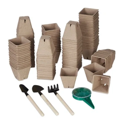 Abbildung von relaxdays Anzuchttopf Anzuchttöpfe 120er Set mit Werkzeug