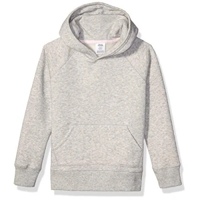 Abbildung von Amazon Essentials Mädchen Sweatshirtpullover mit Kapuze, Hellgrau Meliert, 5 Jahre