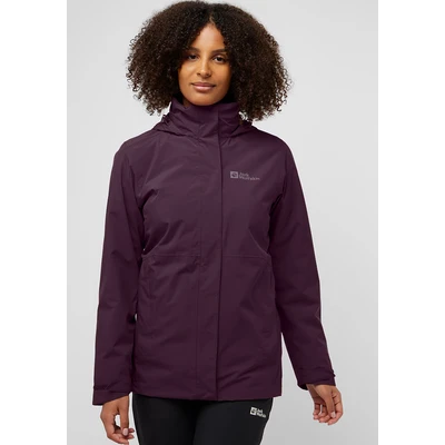Abbildung von Jack Wolfskin Rotwand 3IN1 Hardshelljacke, Damen, Größe: Large, Midnight plum