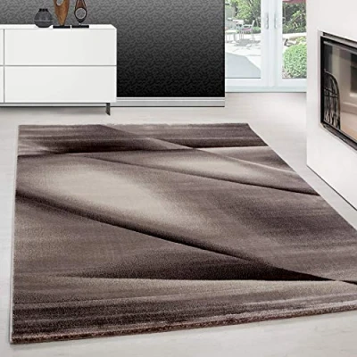 Abbildung von Teppium Teppich Abstrakt Design, Rechteckig, Höhe: 12 mm, Modern Kurzflor Wohnzimmer Design Braun Pflegeleicht