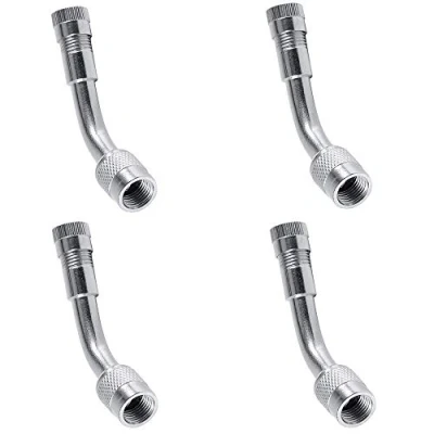 Abbildung von Aofan 135 Grad Reifenventil Verlängerung AdapterUniversal Extender Adapter Set für Auto Fahrrad Motorrad Scooter(Silber) 4 STK.