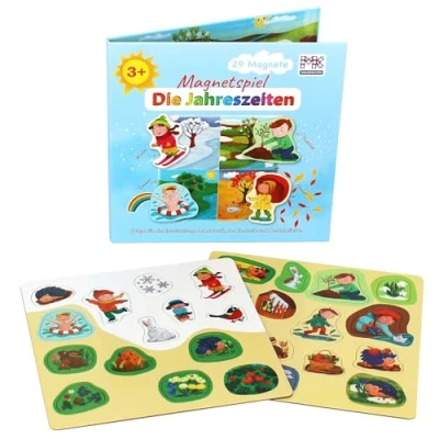 Abbildung von MAGNIKON Spiel, Magnetbuch Magnetspiel Jahreszeiten Autofahrt Beschäftigung für Kinder ab 3 Jahre, erste Puzzles
