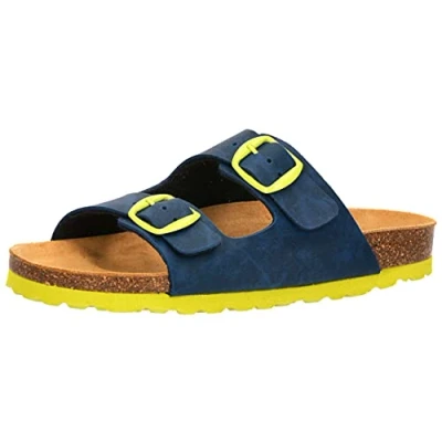 Abbildung von Lico Bioline Kids Pantoletten 2 Schnaller, Blau/Lemon, 29 EU