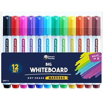 Abbildung von Whiteboard Marker von SmartPanda Rundspitze, Trocken abwischbar, für Zuhause, Schule oder Büro 12er Set