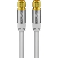 Abbildung von Goobay 50739 Antennenkabel 1m / F Stecker auf SAT Kabel 135 dB Koaxialkabel OFC Satellitenkabel 4fach geschirmt TV Weiß Fernsehkabel