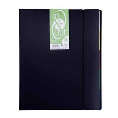 Abbildung von Grafoplás 39405010 Ringbuch A4, inkl. 50 Hüllen, in&amp;out System, Schwarz