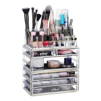 Abbildung von relaxdays Make Up Organizer Kosmetikorganizer mit 6 Schubladen, Gold