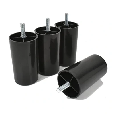 Abbildung von Prima Online woplus 4X Füße aus Kunststoff Beine Möbelgleiterfuß Möbelfüße Möbelbeine Schrank schwarz Plastik Höhe 90mm mit Gewindestift M8x25mm (90mm [4 Stück])