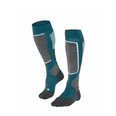 Abbildung von FALKE Damen Skisocken SK2 Intermediate W KH Wolle Funktionsmaterial warm dick 1 Paar, Blau (Lagoon 6908), 35 36