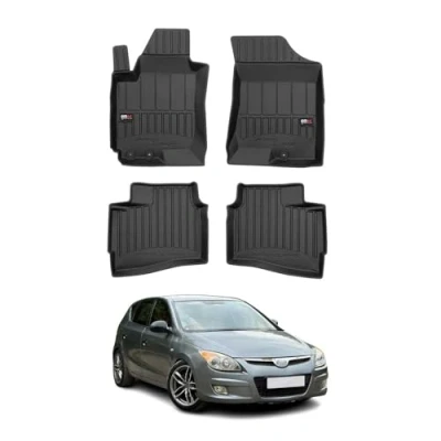 Abbildung von Fußmatten Gummimatten kompatibel mit Hyundai i30 I Kombi 2007 2012 OMAC Premium 3D Schwarz TPE Gummi