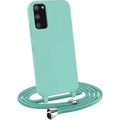Abbildung von MyGadget Handykette für Samsung Galaxy S20 [ Hülle mit verstellbaren Band ] TPU Handyhülle Handyband zum Umhängen Kordel Schnur Case Schutzhülle Mintgrün
