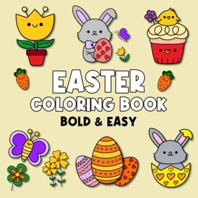 Abbildung von Bold and Easy Easter Coloring Book: Big Simple Large Print Designs for Adults, Kids Seniors (Bold &amp; Coloring)
