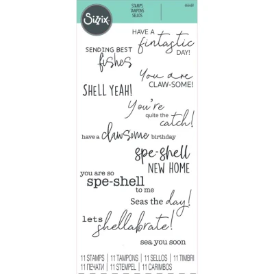 Abbildung von Sizzix 666668 Clear Stamps by Transparentes Stempel Set Seas The Day, mehrfarbig, Einheitsgröße