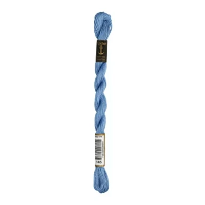 Abbildung von Anchor Perlgarn Stärke 5 4585000 00145 hellblau Stickgarn, 100 % Baumwolle, 5g Strängchen