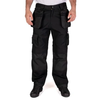 Abbildung von Lee Cooper Herren Premium Multi &amp; Holster Pocket Kneepad Arbeitssicherheitshose Cargohose, Schwarz, 36&quot; Taille Großes Bein