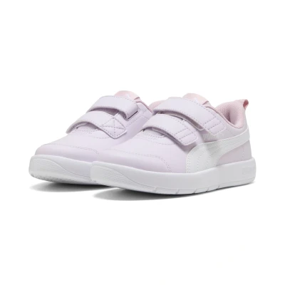 Abbildung von Puma Courtflex V3 Unisex Laufschuh Straße für Kinder, Größe: 33, Lilac frost/white/rose mauve Schuhe