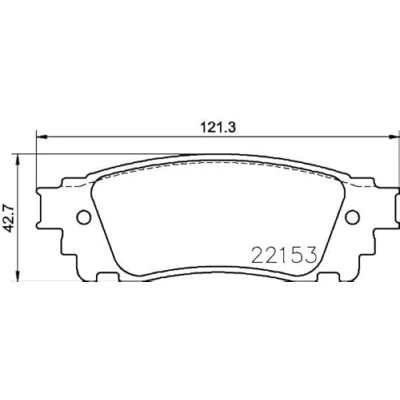 Abbildung von HELLA 8DB 355 024 631 Bremsbelagsatz nicht für Verschleißwarnanzeiger vorbereitet LEXUS: NX