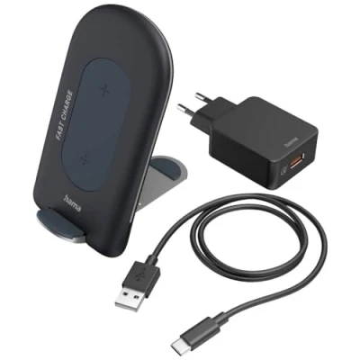 Abbildung von Hama Wireless Charger Set QIFC15S 15W kabellose Smartphone Ladestation Ladegerät