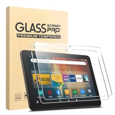 Abbildung von KLWAINM [2 Stück] 8 2024 Tablet Zoll Schutzfolie Displayschutz 2.5D HD 9H Härte Anti Kratzen Bläschenfrei Panzerfolie Hartglas Schutzglas Glas Folie Screen Protector