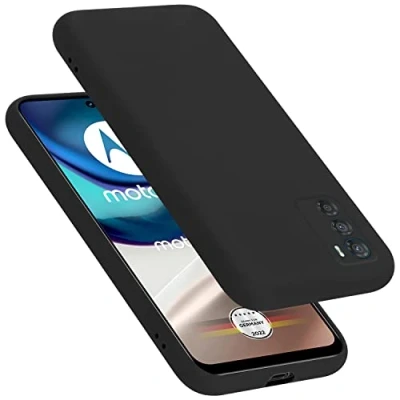 Abbildung von Cadorabo Hülle kompatibel mit Motorola Moto G42 Silikon Handyhülle für Case aus flüssigem Kratzfeste und stoßfeste dünne TPU Schutzhülle Liquid SCHWARZ