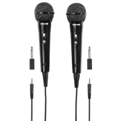 Abbildung von Thomson Mikrofon Dynamisches Mikrofon, Karaoke, 3m Kabellänge, 2er Set (Packung)