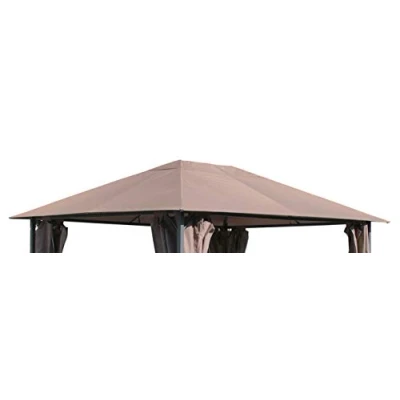 Abbildung von QUICK STAR Ersatzdach für Garten Pavillon 3x4m Taupe/Beigegrau RAL 7006 Antik Pavillondach Ersatzbezug