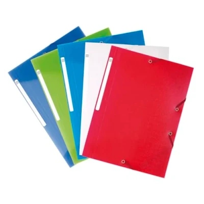 Abbildung von Exacompta 55879E Einschlagmappe Chromaline. Aus transluzentem Kunststoff DIN A4 mit 2 Gummizügen und 3 Klappen 1 Stück Zufallsfarbe Sammelmappe Dokumentenmappe ideal für Büro Schule