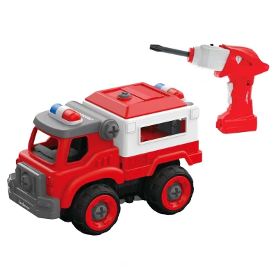 Abbildung von Lexibook Crosslander Fireman 3 in 1 Feuerwehrauto mit elektrischem Schraubenzieher