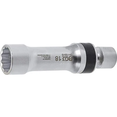 Abbildung von BGS 6849 Zündkerzen Gelenkeinsatz Zwölfkant mit Haltefeder 10 mm (3/8&quot;) SW 18 Zündkerzenschlüssel