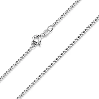 Abbildung von Materia Kette ohne Anhänger Panzerkette 1,7mm breit rhodiniert K78, aus 925 Sterling Silber