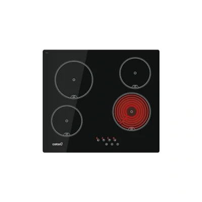 Abbildung von CATA TN 604 Glaskeramik Kochfeld Farbe Schwarz 4 Kochzonen High Light 9 Leistungsstufen einstellbar Touch Control mit Akustiksignal Leistung 6kW Breite 59 cm