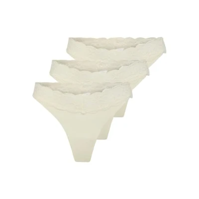 Abbildung von ONLY Damen Onlchloe Lace S.S Thong 3 Pack Acc, Cloud Dancer, m (3er Pack)